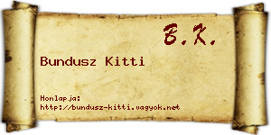 Bundusz Kitti névjegykártya